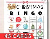 Christmas Classroom Bingo Game Printable, Christmas Eve Game, Xmas Bingo Family Game, Winter Class Party Game, Christmas Kids Table Activity