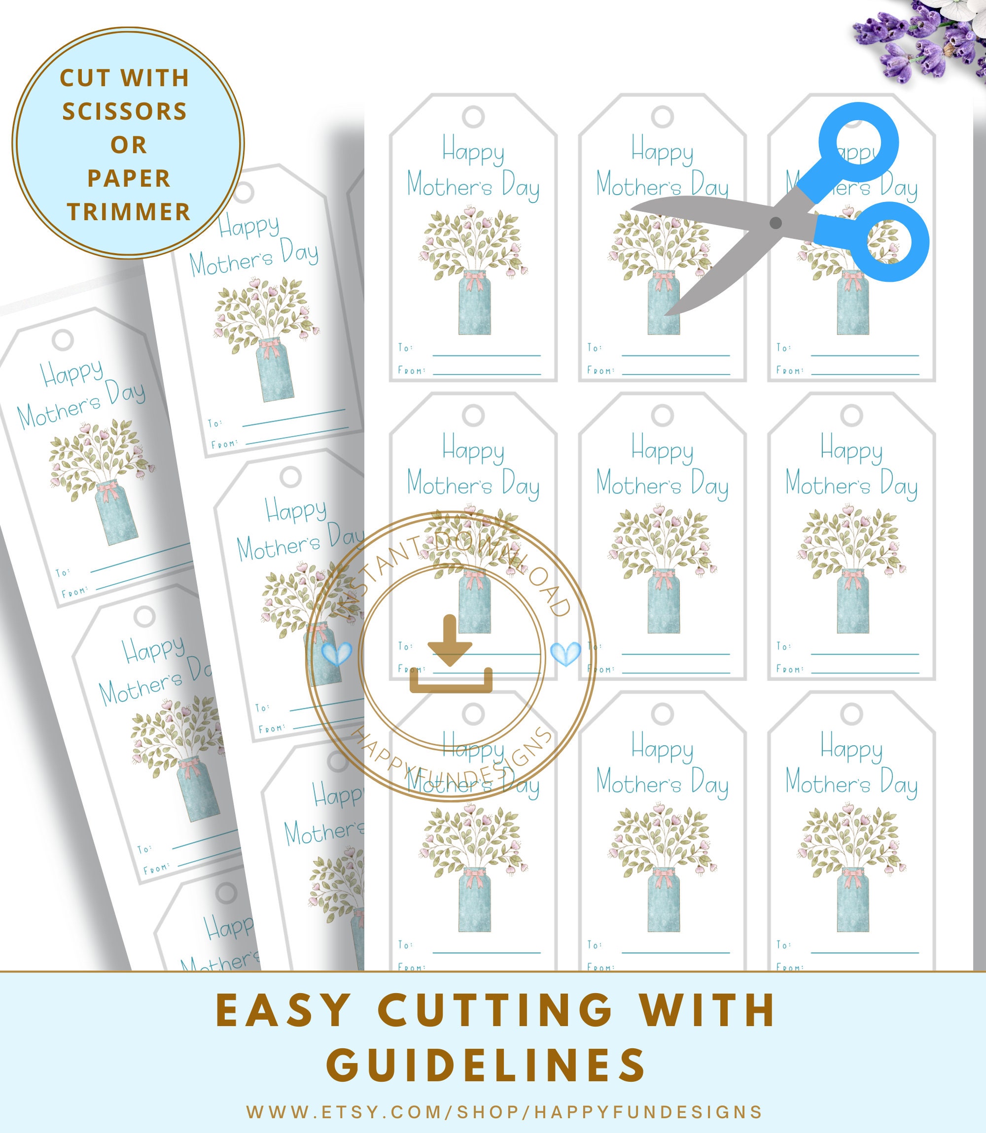 Printable For Mothers Day Gift Bag Tags