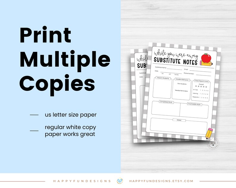 Substitute Teacher Note Template Editable, While You Were Away, Substitute Resource Note Feedback Form, Substitute Teacher Resource Binder image 7