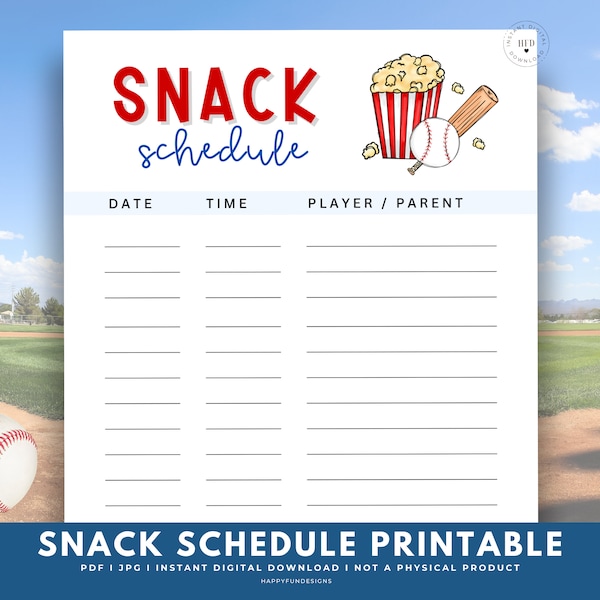 Little League Baseball Schedule Etsy