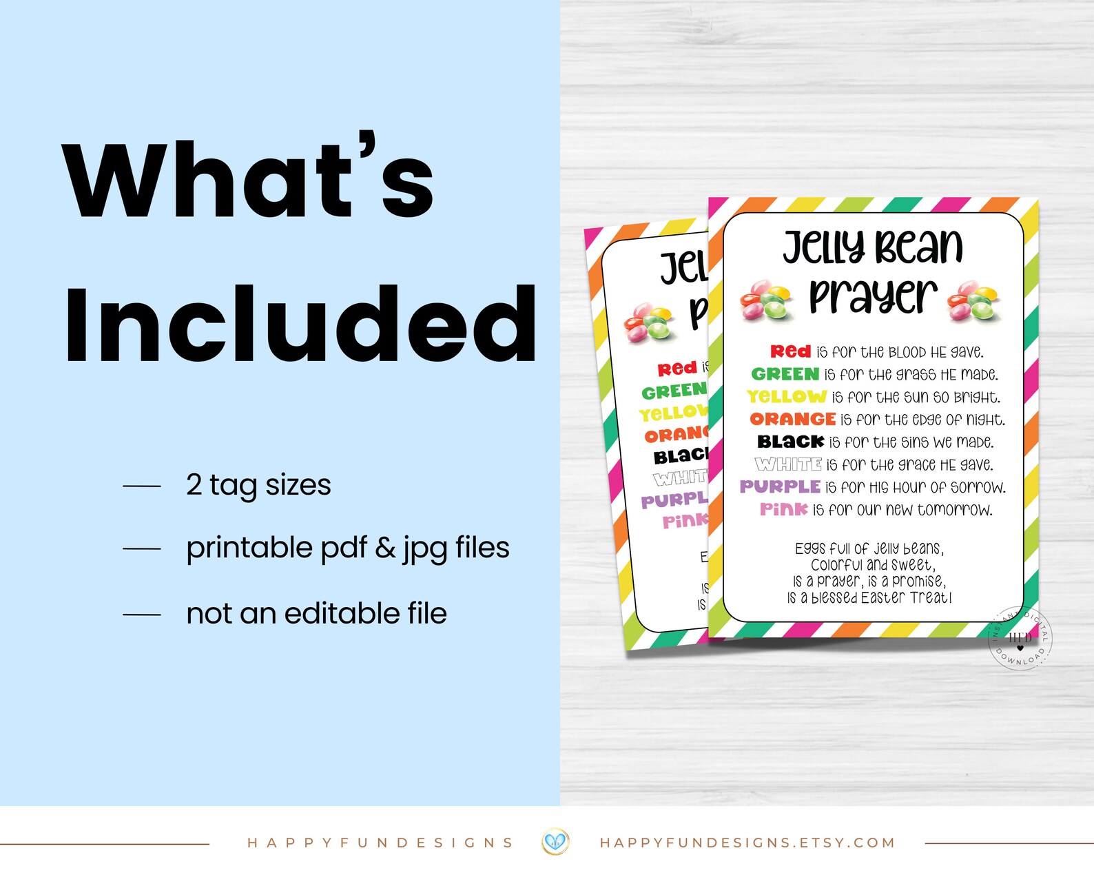 Jelly Bean Prayer Poem Tag Printable, Easter Church Activity, Sunday ...