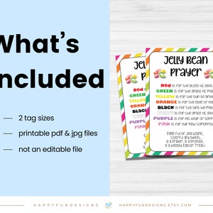 Jelly Bean Prayer Poem Tag Printable, Easter Church Activity, Sunday ...