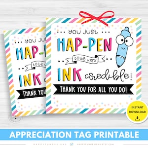 Ink Credible Krankenschwester Lehrer Lehrer Mitarbeiter Volunteer Pen Marker Wertschätzung Woche Tag Printable, Sie passieren einfach unglaublich, schreiben Lehrer Tag