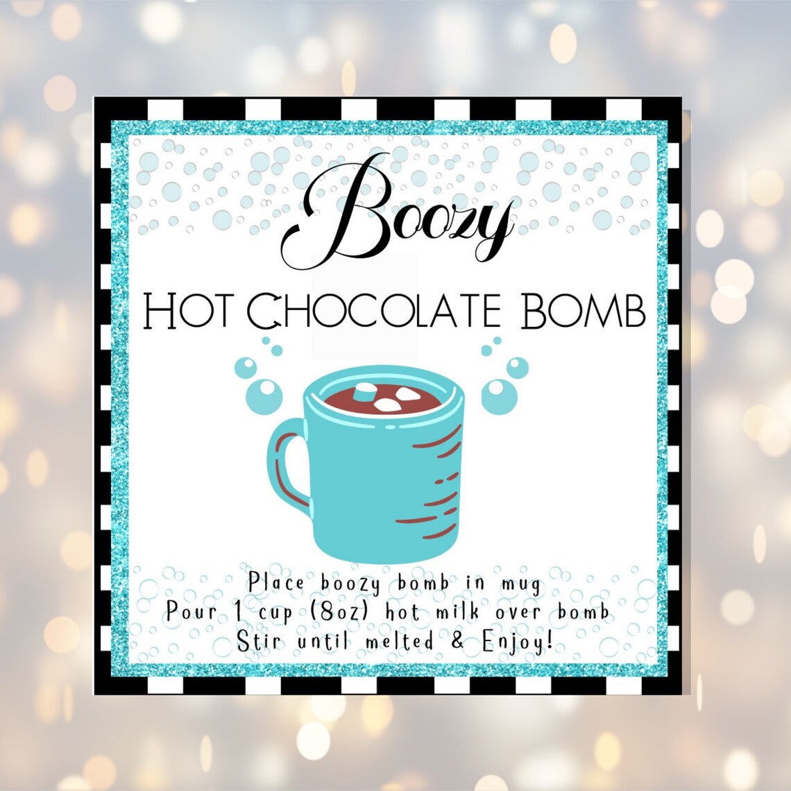 Hot Chocolate Bomb Tag Printable Hot Cocoa Bomb Gift Basket - Etsy