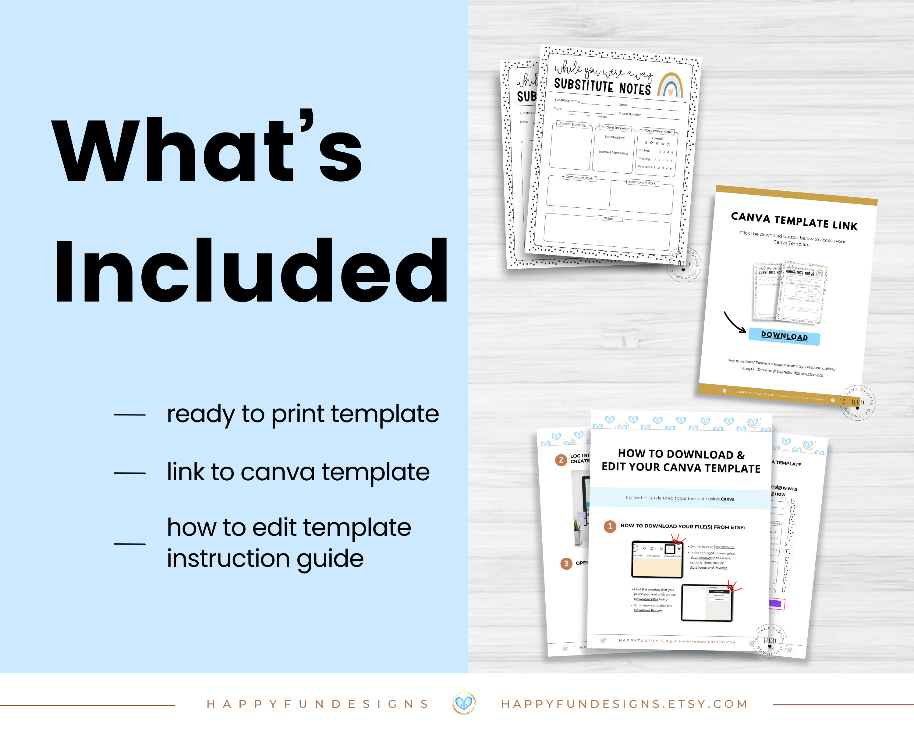 Substitute Teacher Note Template Editable, While You Were Away ...