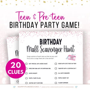 Mall Scavenger Hunt for Teens, Scavenger Hunt for Teens at the Mall, Selfie Scavenger Hunt Printable, Tween Scavenger Hunt, Teen Girl Games
