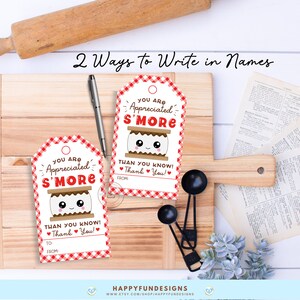 Smores Teacher Appreciation Tag Printable, Smores Tags for Teacher ...