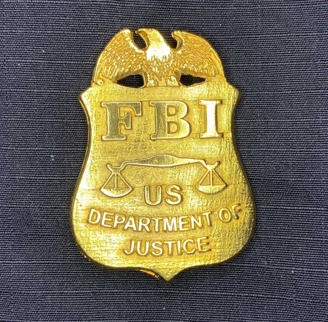 Gold Reproduced FBI Badge Etsy