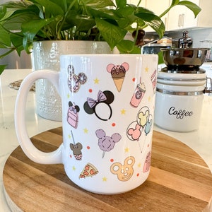Disney Snacks Coffee Mug, Mickey Coffee Cup, Birthday Gift for Disney Lover, Gift for Friend, 11 oz or 15 oz Mug
