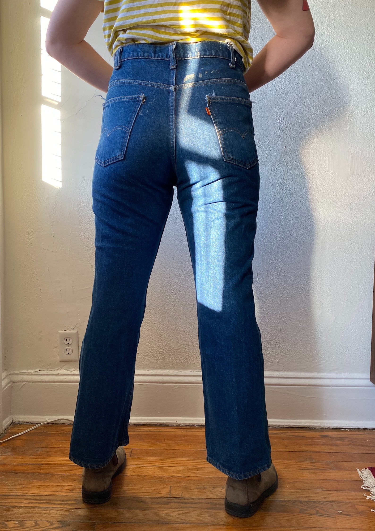 Vintage Men's 70's Levi's 646 Jeans, Bell Bottom, Orange Tab, Denim W36 ...