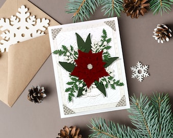 Christmas Poinsettia Greeting Card