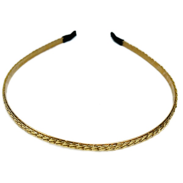 Gold Chain Headband, Minimalist Headwear, Spring Summer Headband, Headband with Chain, Simple gold headband