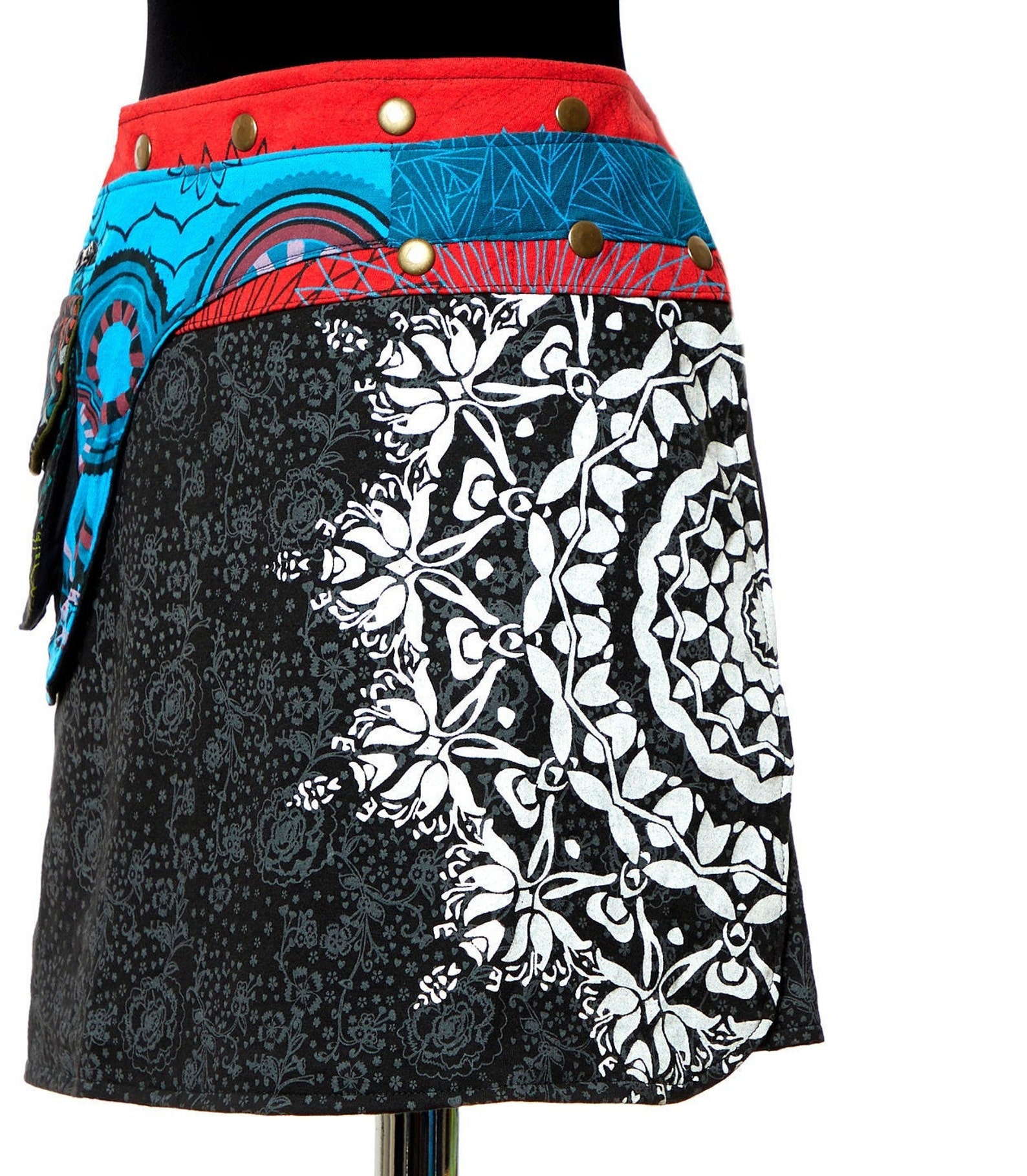 Reversible Skirt with pocket Adjustable Cotton Skirt Etsy