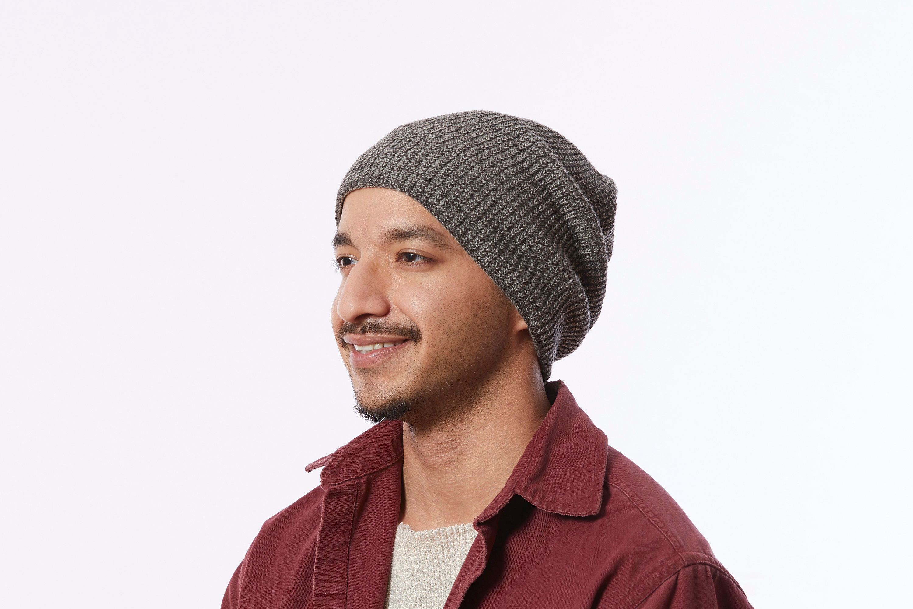 lined slouchy beanie
