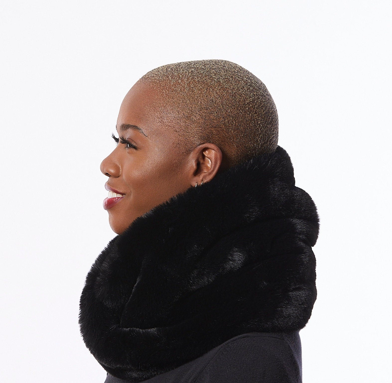 black fur neck warmer