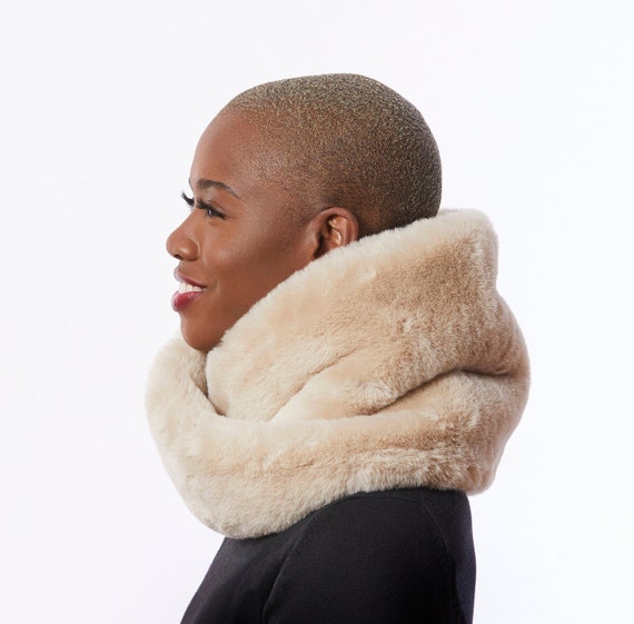 Faux Fur Scarf Furry Neck Warmer Winter Faux Fur Warm Furry Pull
