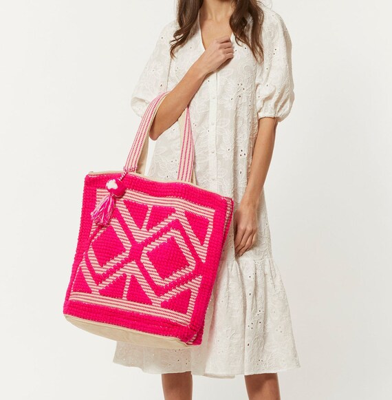 Hot pink beach bag Clearance