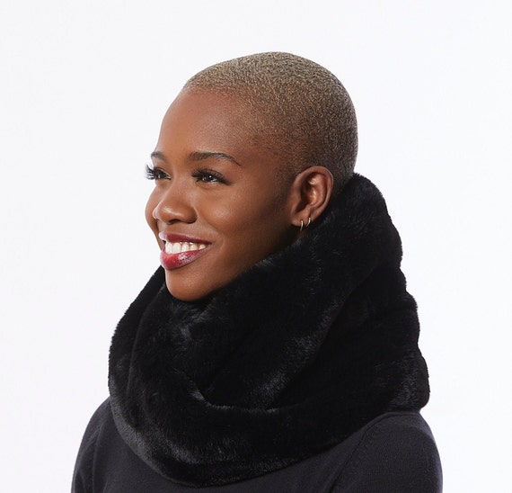 black fur neck warmer