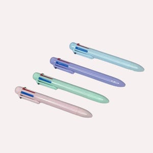 Pastel Multicolor Ballpoint Pen – 6 Ink Colors in One, Cute Pastel Pens