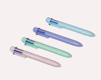 Pastel Multi-Color Ballpoint Pen – 6 Ink Colors, 0.5mm Tip