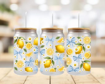Lemon, Summer Loving, Lemons and Bows,  UV DTF 16 oz wrap