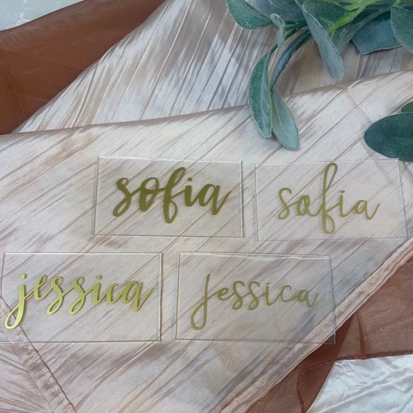 Acrylic placecards for weddings / parties