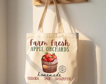Farm Fresh Apple Orchards Canvas-Einkaufstasche - wiederverwendbare Einkaufstasche