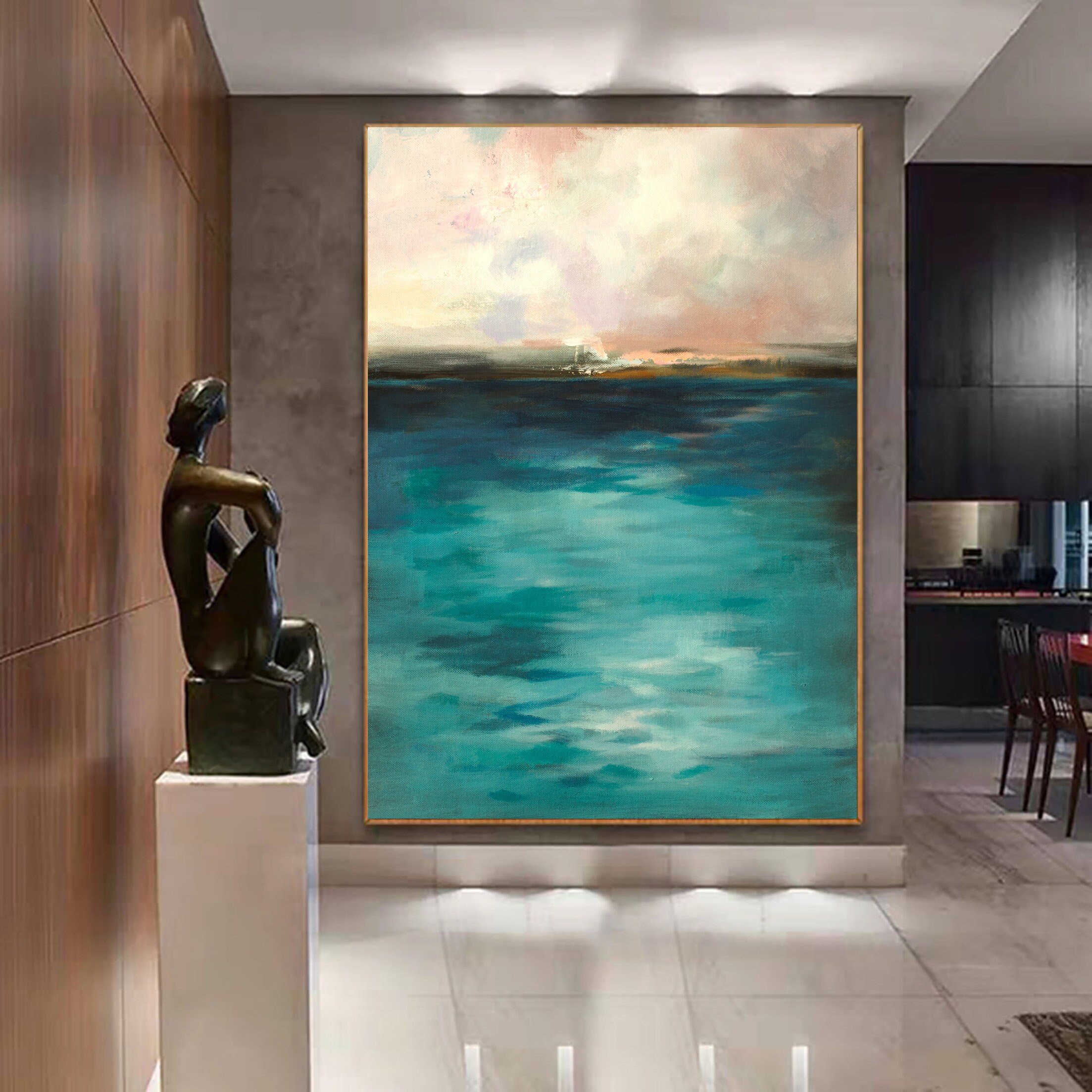 Sea abstract wall artLarge Ocean painting Painting on Etsy