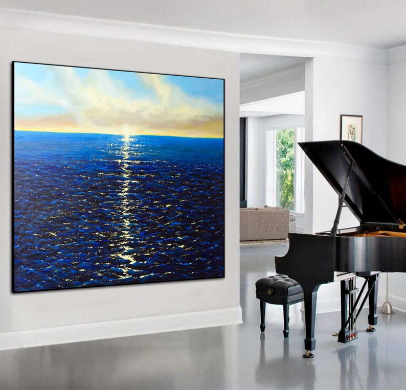 Large Ocean Painting/ Sea Painting Abstract/ Seascape Art/ Etsy