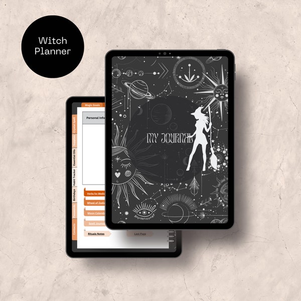 Mystic Smoke Grimoire Tarot Journal, Interactive PDF & Goodnotes Compatible Tarot Workbook, Printable Card Reading Study Sheets