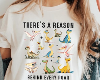 Special Education Teacher Dinosaur Roar Shirt, Neurodiversity Acceptance Gift Tee, Comfort Colors