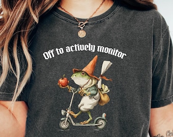 Funny Teacher Shirt, Actively Monitor Frog Tee, Educator Test Day Gift