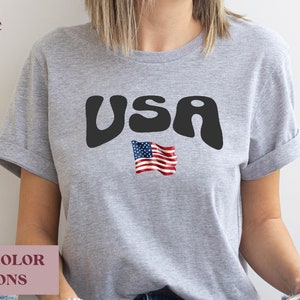 4th Of July T-Shirt, USA Flag Shirt, Big USA Tee, Independence Day T-Shirt, Patriotic American Flag Tee, USA Retro Shirt