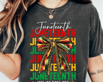 Juneteenth Coquette Bow Shirt, Vintage 1865 Freedom Day Black History Apparel