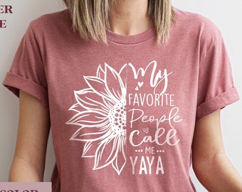 Sunflower Yaya T-Shirt, Grandma Mothers Day Gift