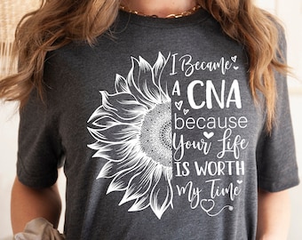 CNA Sunflower T-Shirt: Nursing Assistant Appreciation Gift