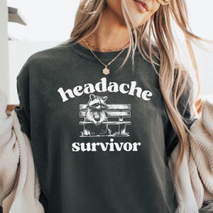 Funny Headache Survivor T-Shirt: Graphic Meme Tee, Migraine Awareness
