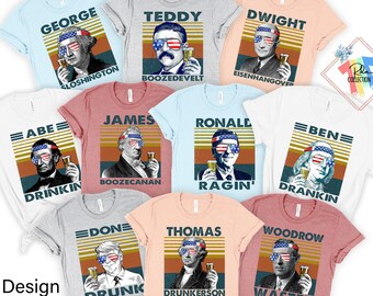 Camiseta de Presidentes Borrachos: Divertida camiseta para despedidas de soltero bebiendo