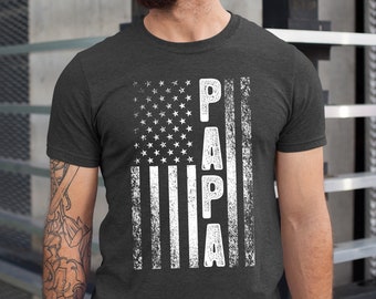 American Flag Papa Shirt, Papa Flag tshirt, Papa T-Shirt