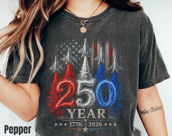Camiseta del 250 aniversario del 4 de julio, celebración patriótica, camiseta conmemorativa de la historia estadounidense para hombres y mujeres.