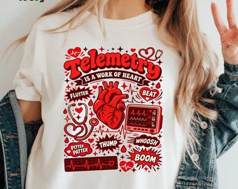 Comfort Colors Telemetry Cardiac Shirt, CVICU Nurse Tee, EKG Arrhythmia Tech Apparel
