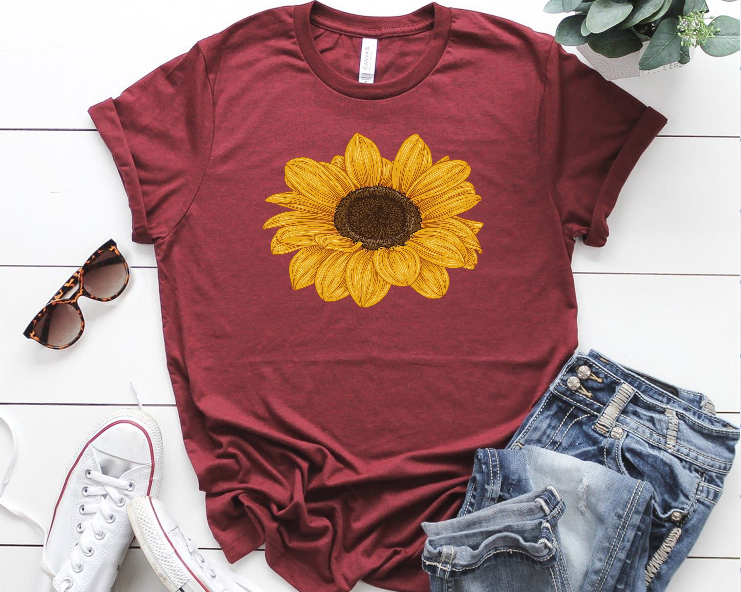 Sunflower Graphic Tshirt Sunflower Shirt sunflower tees Etsy