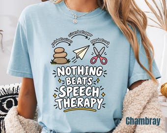 Speech Therapy Shirt Comfort Colors Nothing Beats SLP Gift, Retro Pathologist Assistant Graduation Top