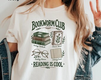 Reading Is Cool Teacher Shirt, Vintage Bookworm Literacy Educator T-shirt Graphic Tee Women