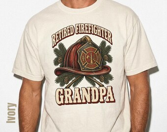Retired Firefighter Grandpa Shirt, Christmas T-shirt, Firefighter Xmas Gift