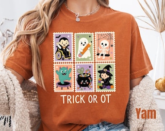 Trick Or Ot Halloween Shirt, Comfort Colors Occupational Therapy Tee, Funny Therapist Gift