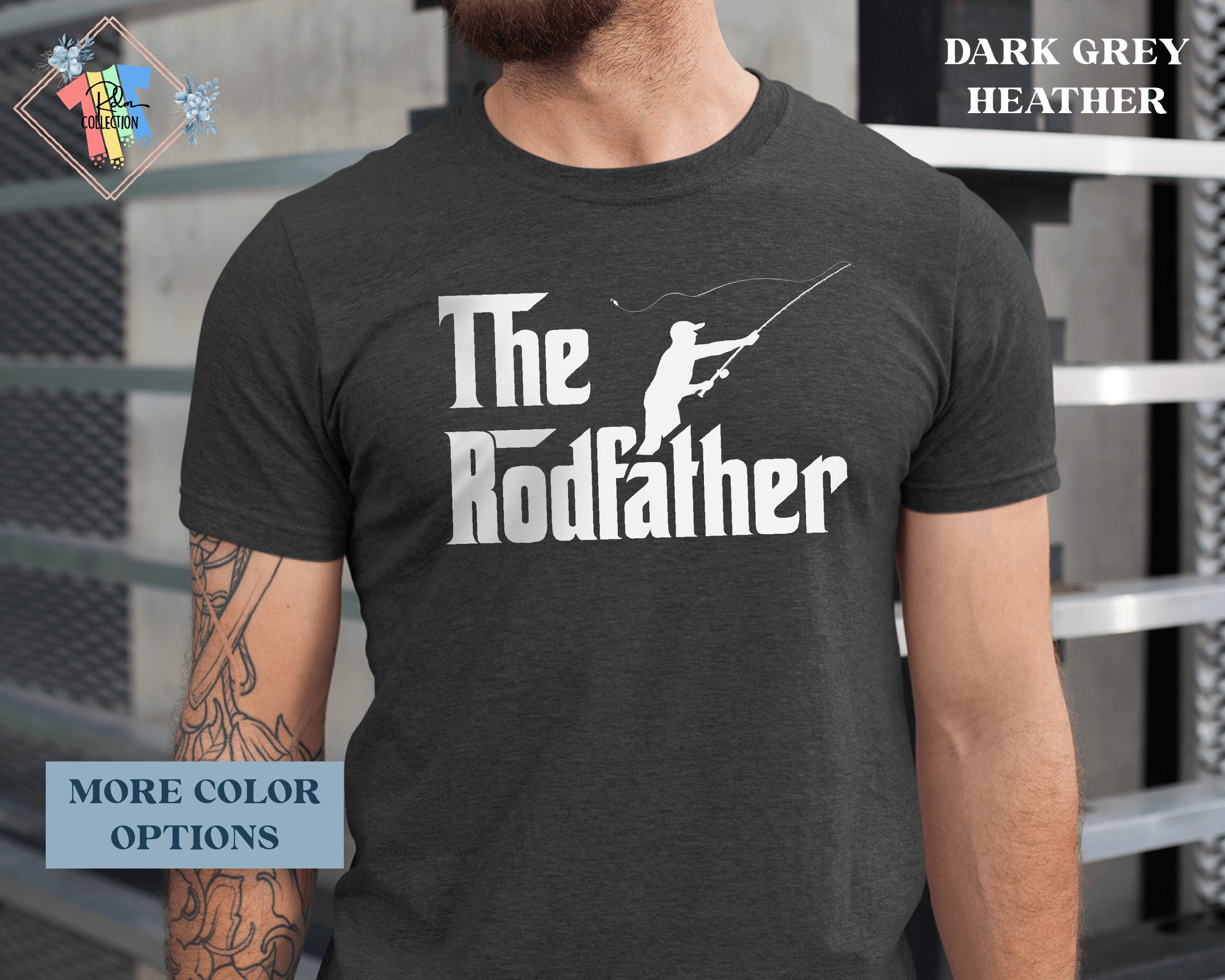 The Rodfather Tshirt Fathers Day Gift Fishing Parody T-shirt