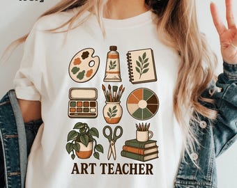 Vintage Art Teacher Shirt Comfort Colors Creative Educator Gift Graphic Tee Women