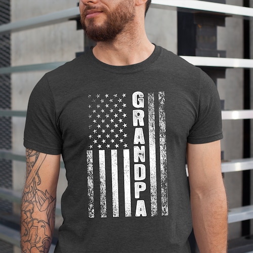 T-shirt drapeau grand-père : cadeau patriotique pour grand-père