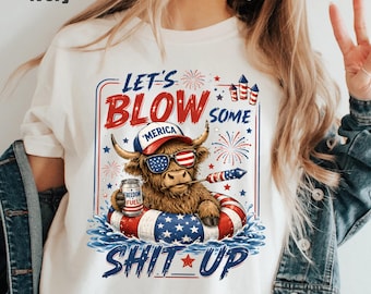 Camiseta de vaca del 4 de julio, camiseta explosiva de celebración patriótica, ropa divertida con humor de espíritu rebelde.